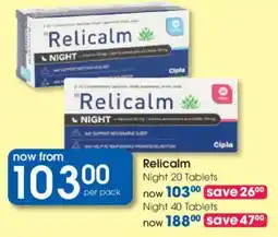 Clicks Relicalm Night Tablets offer