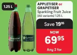 Makro Appletiser or Grapetiser Sparkling Fruit Juice offer