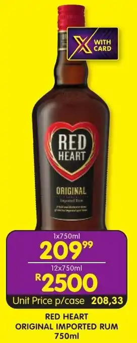 Shoprite Liquor Red heart original imported rum offer
