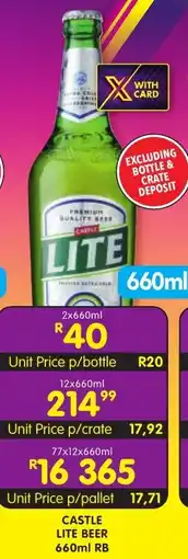 Shoprite Liquor Castle lite beer rb offer
