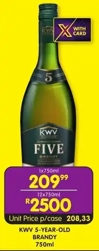 Shoprite Liquor Kwv 5-year-old brandy offer