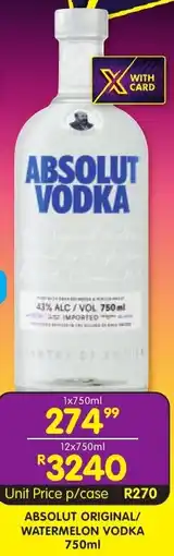 Shoprite Liquor Absolut original/ watermelon vodka offer