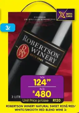 Shoprite Liquor Robertson winery natural sweet rosé/ red/ white/ smooth red blend wine offer