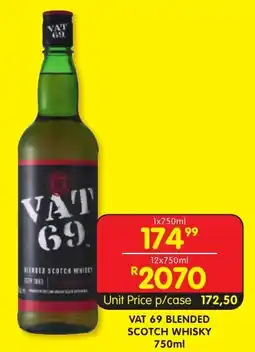Shoprite Liquor Vat 69 blended scotch whisky offer