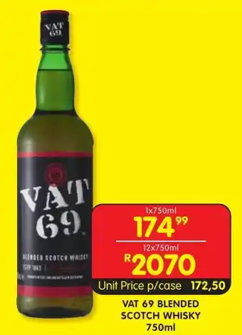 Shoprite Liquor Vat 69 blended scotch whisky offer