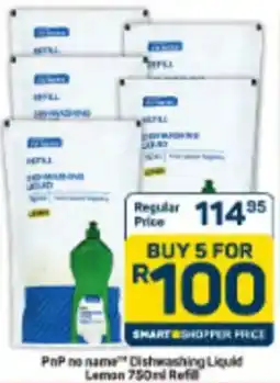 Pick n Pay PnP no name Dishwashing Liquid Lemon Refill offer