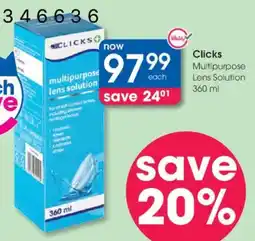 Clicks Clicks Multipurpose Lens Solution offer