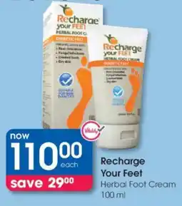 Clicks Recharge Your Feet Herbal Foot Cream offer