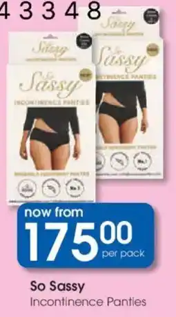 Clicks So Sassy Incontinence Panties offer