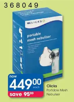 Clicks Clicks Portable Mesh Nebuliser offer