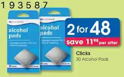 Clicks Clicks Alcohol Pads offer