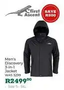 Outdoor Warehouse First Ascent Men's Discovery 3 In 1 Jacket (Size S-5XL) offer