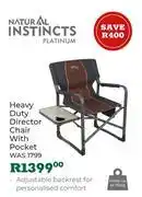 Outdoor Warehouse Natural Instincts Platinum Heavy Duty Director Chair With Pocket offer