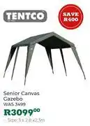 Outdoor Warehouse Tentco Senior Canvas Gazebo 3 x 2.8 x 2.3m offer