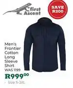 Outdoor Warehouse First Ascent Men's Frontier Cotton Long Sleeve Shirt (Size S-3XL) offer