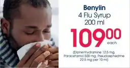 Clicks Benylin 4 Flu Syrup offer