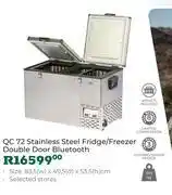 Outdoor Warehouse National Luna QC 72 Stainless Steel Fridge/Freezer Double Door Bluetooth offer