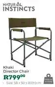 Outdoor Warehouse Natural Instincts Khaki Director Chair offer