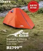 Outdoor Warehouse First Ascent Starlight 2 Hiking 3 Season Tent offer