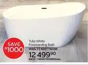 CTM Tulip White Freestanding Bath 1400 x 700 x 650mm offer