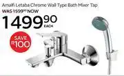 CTM Amalfi Letaba Chrome Wall Type Bath Mixer Tap offer