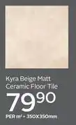 CTM Kyra Beige Matt Ceramic Floor Tile 350 x 350mm-Per Sqm offer