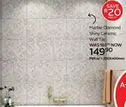 CTM Marble Diamond Shiny Ceramic Wall Tile 250 x 400mm-Per Sqm offer