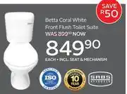 CTM Betta Coral White Front Flush Toilet Suite Incl (Seat & Mechanism) offer