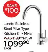 CTM Loreto Stainless Steel Pillar Type Kitchen Sink Mixer offer