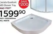 CTM Cascata Quadrant ABS Shower Tray 900 x 900mm Incl Waste offer