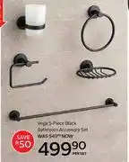 CTM Vega 5 Piece Black Bathroom Accessory Set offer