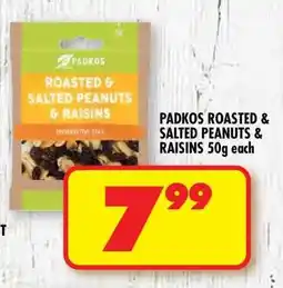 Shoprite PADKOS ROASTED & SALTED PEANUTS & RAISINS 50g offer