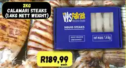 Die Visfabriek Vis fabriek calamari steaks offer