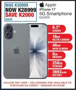 OK Furniture Apple iPhone 17 5G Smartphone offer