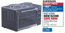 OK Furniture Superior 2-Plate Mini Oven offer