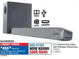 OK Furniture Skyworth 2.1-Channel Soundbar with Wireless Subwoofer offer