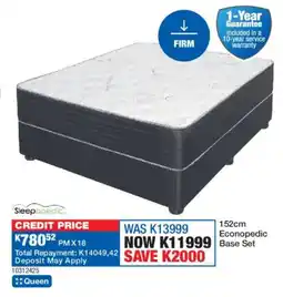 OK Furniture Sleepapedic 152cm Econopedic Base Set offer