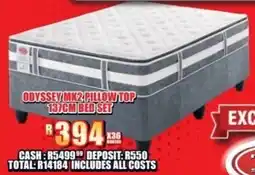 Lewis Odyssey mk2 pillow top 137cm bed set offer