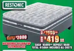 Lewis Restonic nicodemus pillow top 152cm bed set offer