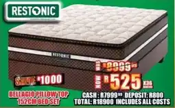 Lewis Restonic bellagio pillow top 152cm bedset offer
