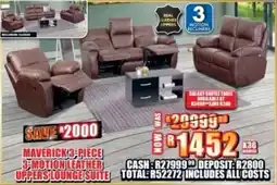 Lewis Maverick 3-motion leather uppers lounge suite offer