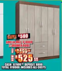 Lewis Amelia mk3 6-door 2-drawer robe offer
