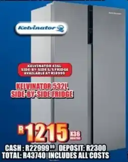 Lewis Kelvinator side-by-side fridge offer