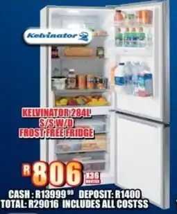 Lewis Kelvinator s/s w/d frost free fridge offer