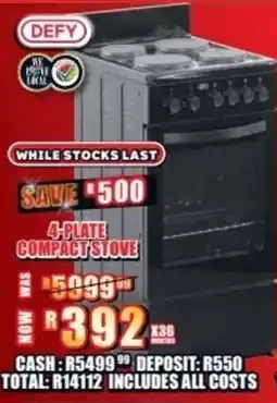 Lewis Defy 4-plate compact stove offer
