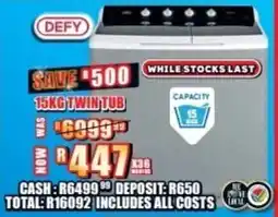Lewis Defy twin tub offer