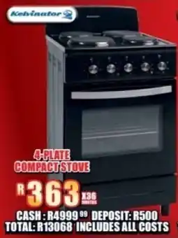 Lewis Kelvinator 4-plate compact stove offer