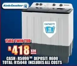 Lewis Kelvinator twin tub offer