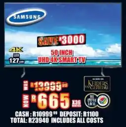 Lewis Samsung 50 inch uhd 4k smart tv offer