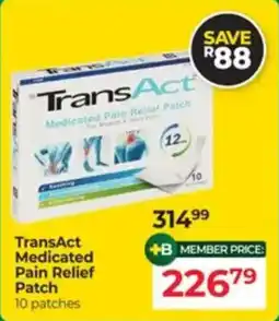 Dis-Chem TransAct Medicated Pain Relief Patch offer